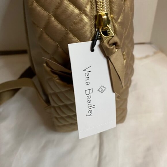 Vera Bradley Small Backpack, Champagne Gold Pearl (NEW) - Picture 5 of 8